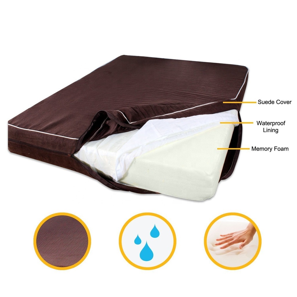 Moonlight Large Waterproof Dog Bed with Memory Foam Pet Bed Solid Pattern Dog Sofa Bed Factory Directly