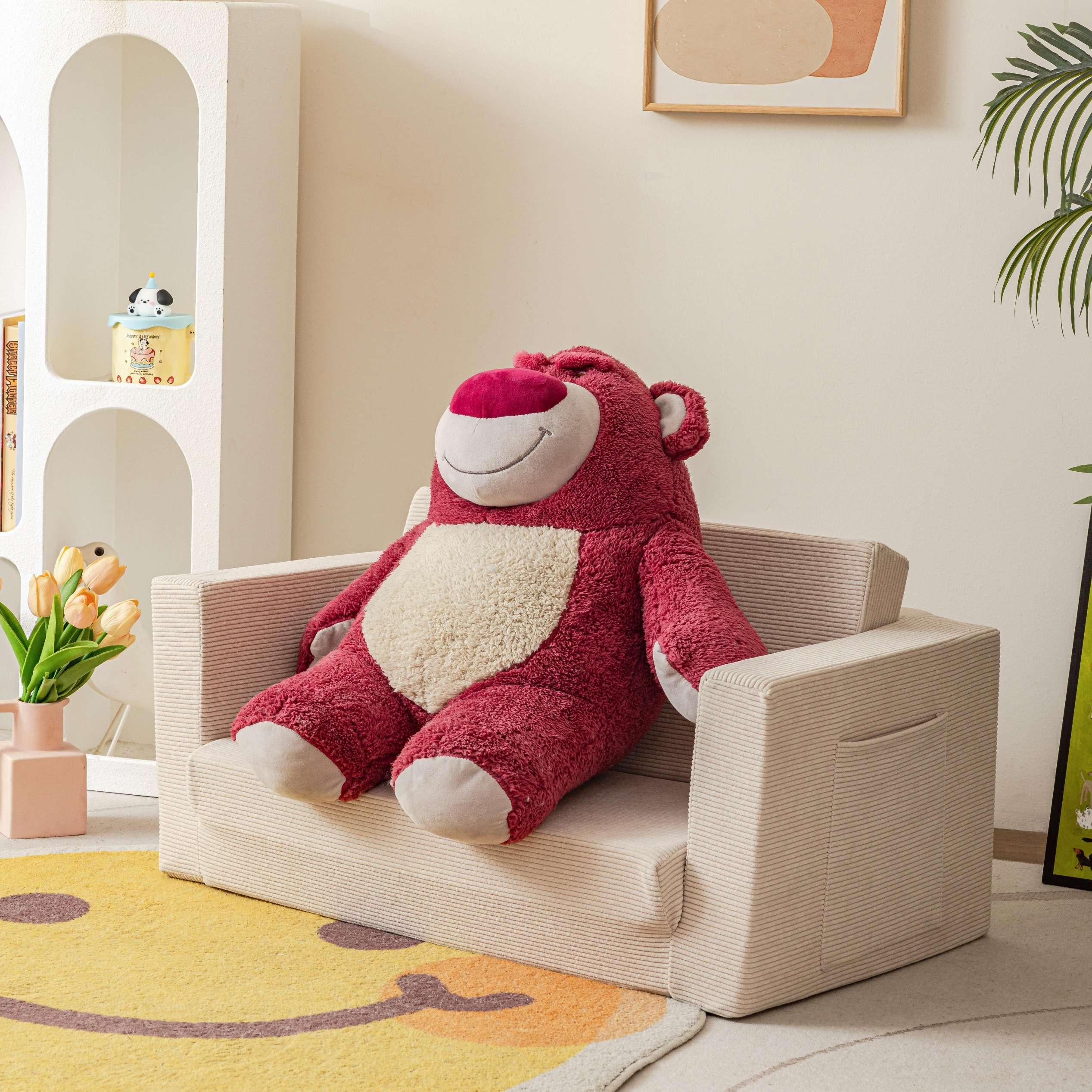 Moonlight Soft Corduroy Cover Kid Bed Accessories Foldable Large Sofa Bed Memory Foam Cushion Couch Beds Factory Directly