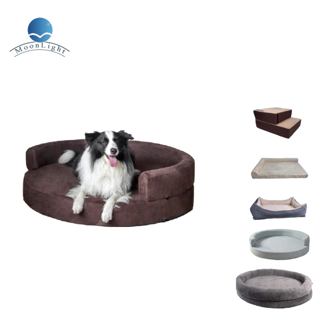 Moonlight Large Sofa Pet Beds Round Waterproof Orthopedic Dog Bed with Memory Foam Luxury Accessory for Puppies Factory Sale