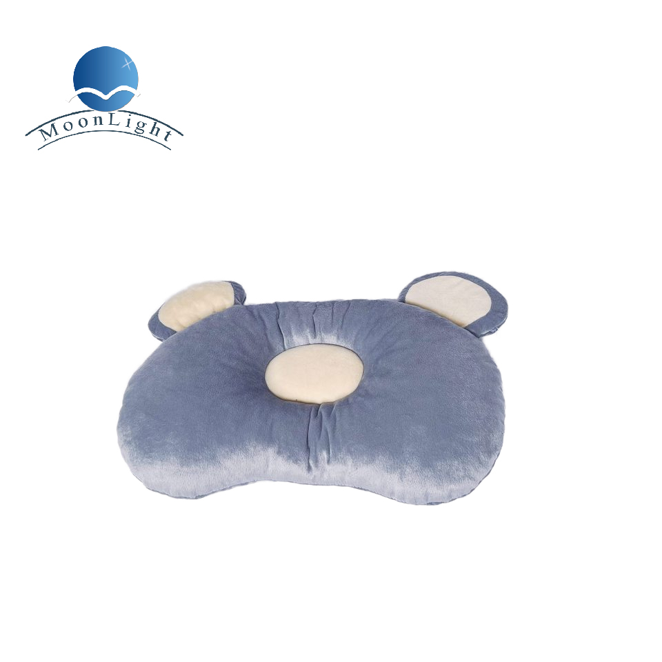 Moonlight Kids Bear Shape Custom Cartoon Pillow Shredded Memory Foam Sleeping Soft Baby Head Newborn Support Pillow