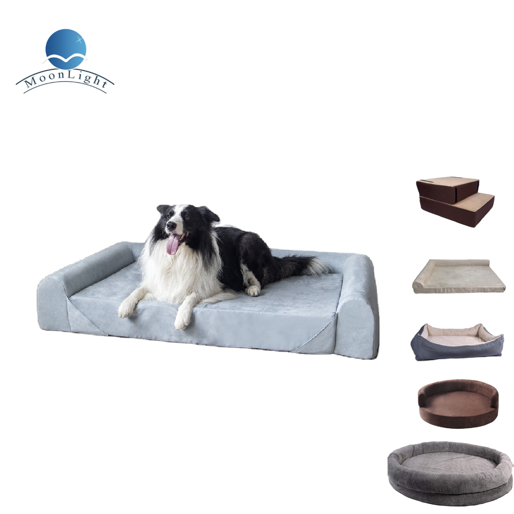 Moonlight Dog Couch with Washable and Removable Cover Customized Large Outdoor Pet Beds Comfortable Brown Memory Foam Cat Bed Design Wholesale