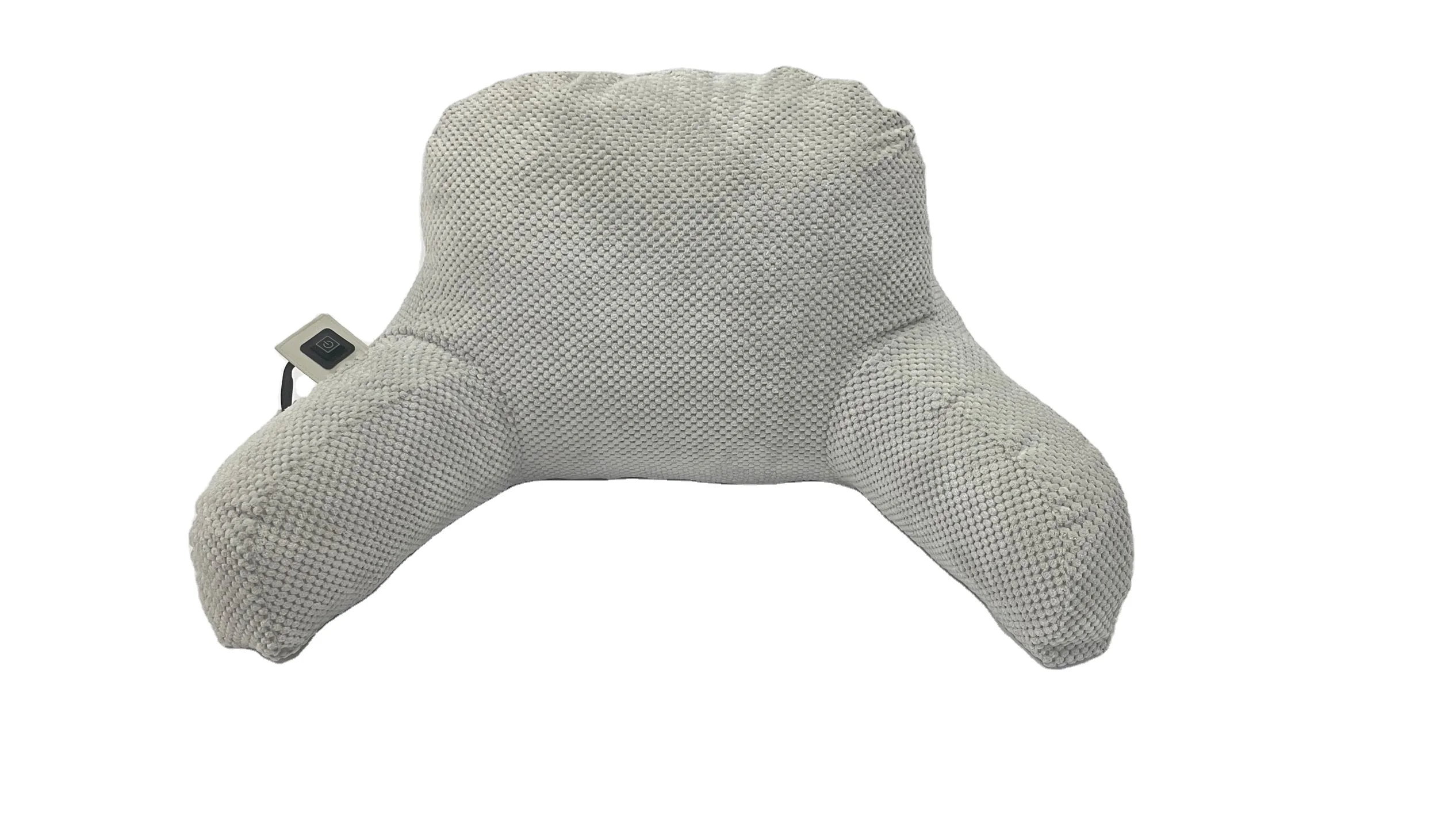 Moonlight Shredded Memory Foam Heated Knitted Reading Pillow with Back Lumber Support and Pressure Relief