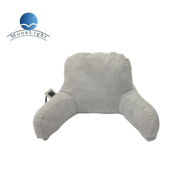 Moonlight Shredded Memory Foam Heated Knitted Reading Pillow with Back Lumber Support and Pressure Relief