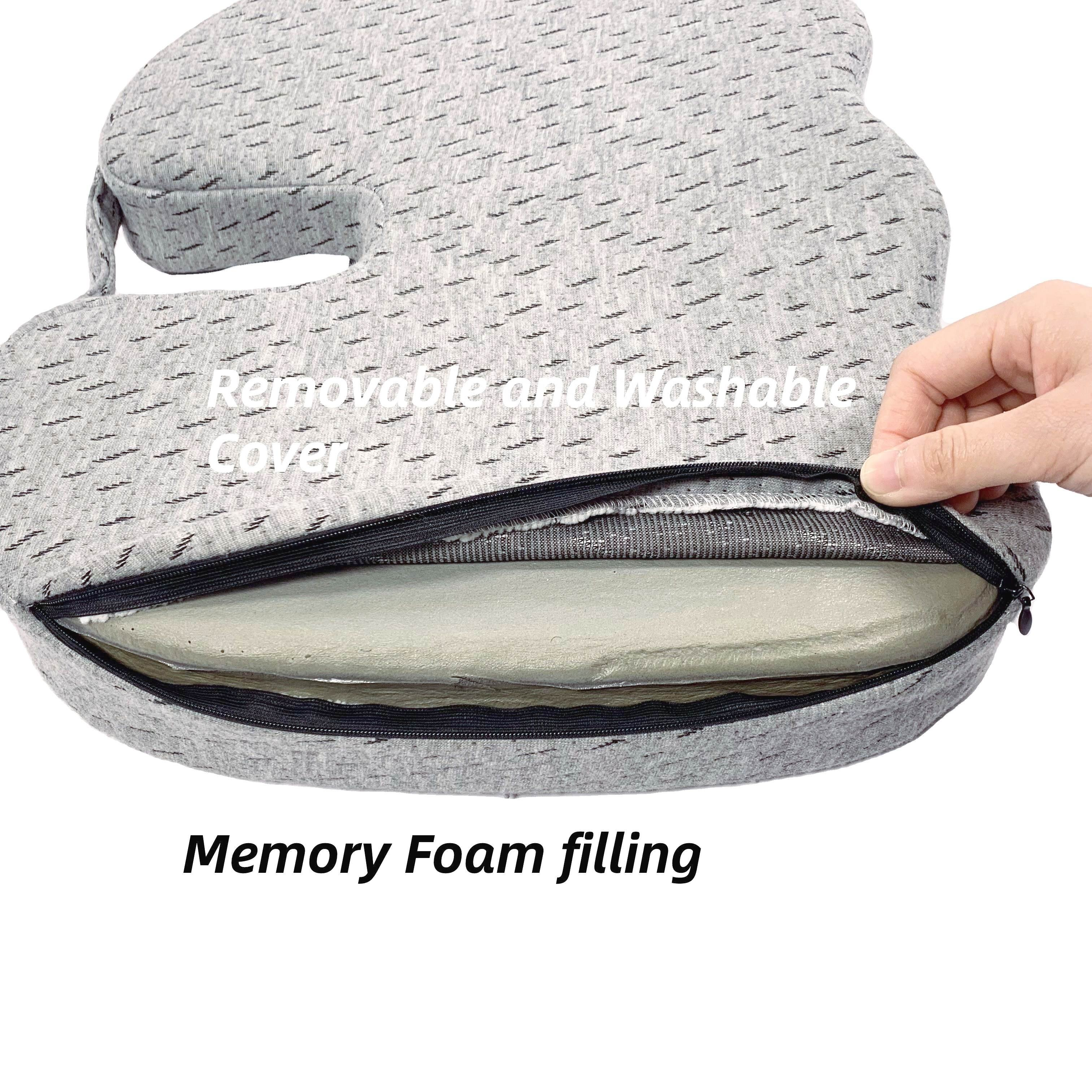 Moonlight Embroidered Coccyx Memory Foam Outdoor Chair Cushion Seat Removable and Washable Bamboo Cover for Office or Car