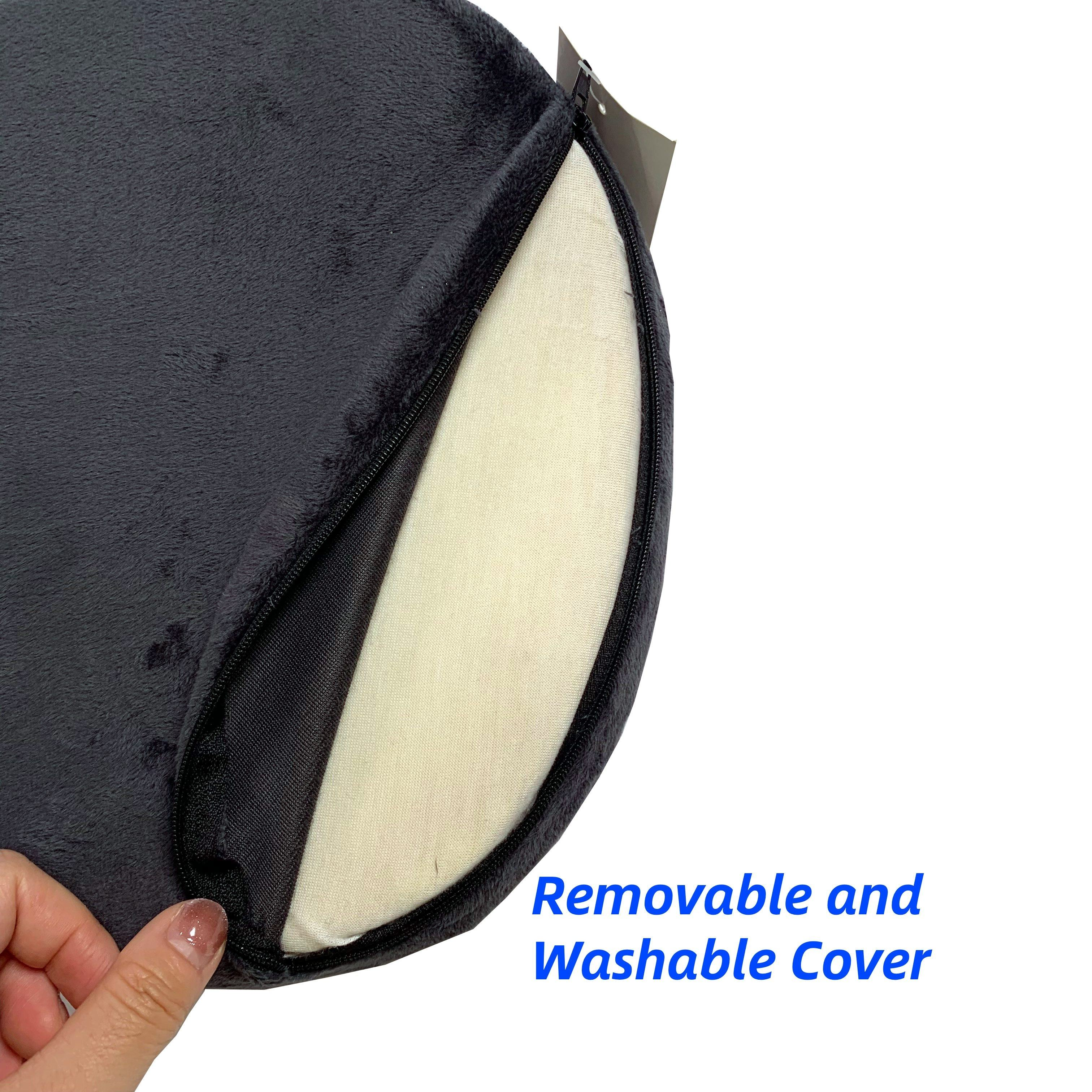 Moonlight Soft Velvet Removable Cover Office Chair Seat Cushions Memory Foam Back Pillows Quilted Embroidered Portable Support Cushion