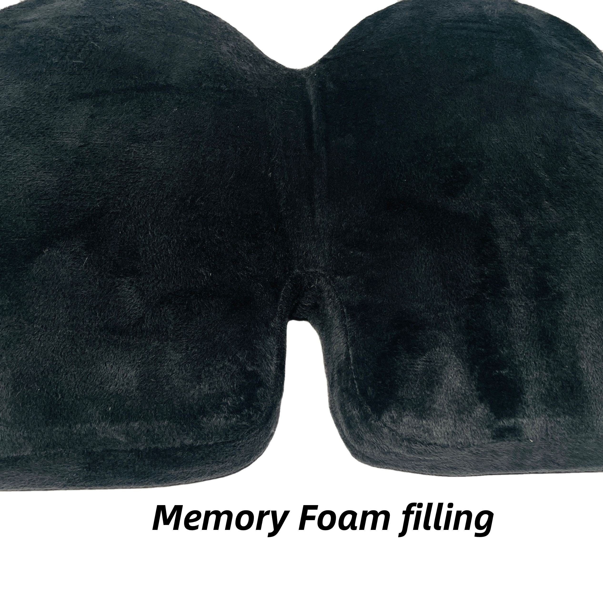 Moonlight Quilted Soft Velvet Memory Foam Coccyx Seat Cushion Back Support Massage Pillows for Office Use