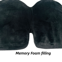 Moonlight Quilted Soft Velvet Memory Foam Coccyx Seat Cushion Back Support Massage Pillows for Office Use