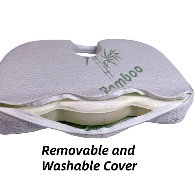 Moonlight Quilted Embroidered Handmade Office Chair Seat Back Cushion Coccyx Memory Foam Bamboo Removable Cover Customized Color Massage