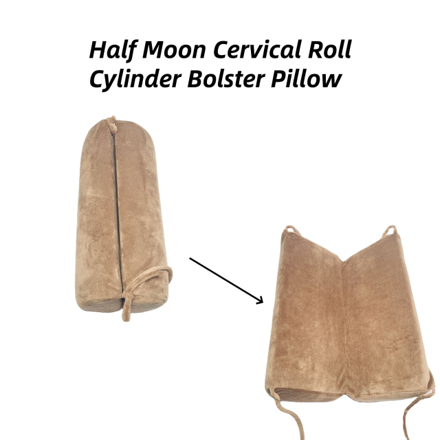 Moonlight Memory Foam Portable Cervical Roll Cylinder Bolster Throw Pillow Back Cushion Half Moon Bolster Pillow
