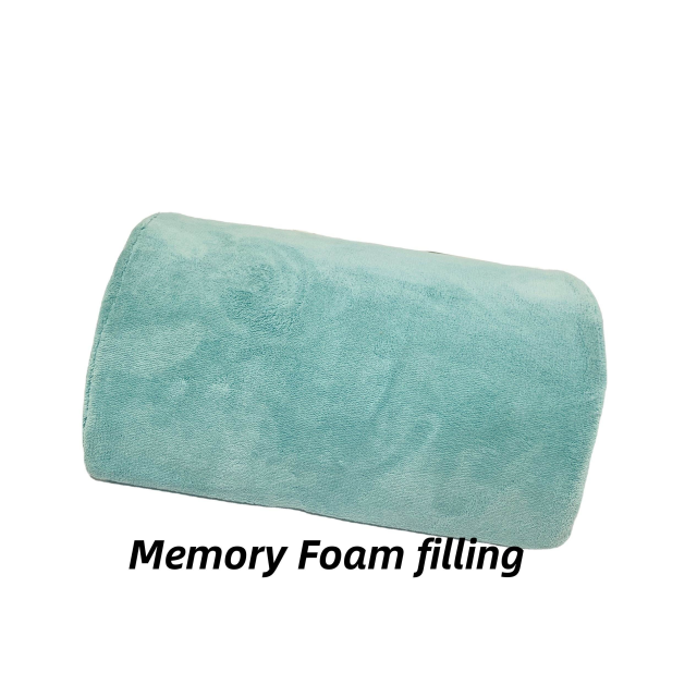 Moonlight Custom-Size Half Round Memory Foam Cushion Quilted Back Lumbar Support Chair Desk for Rest & Sleep Hotel Use