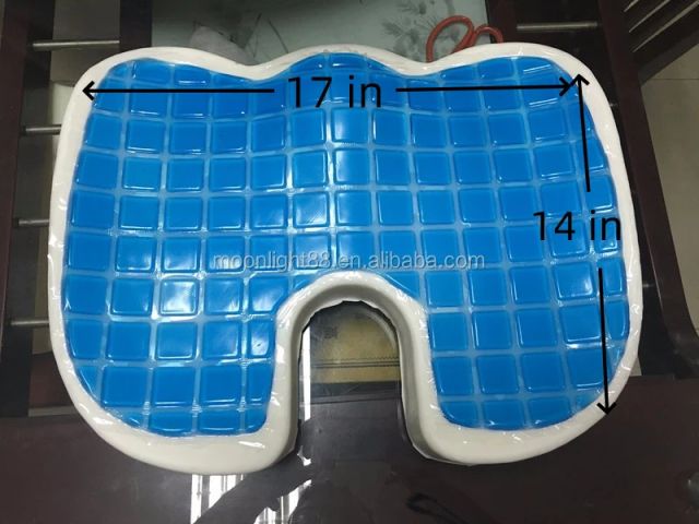 Moonlight High Quality Popular Cooling Gel Memory Foam Coccyx Back Support Seat Cushion