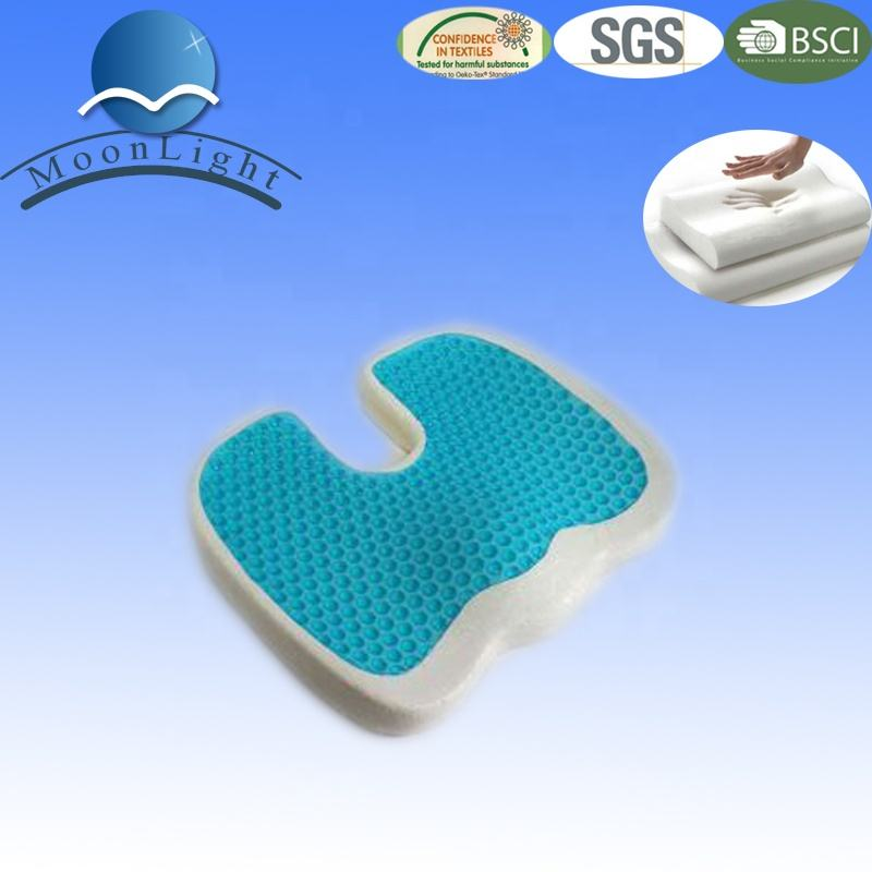 Moonlight High Quality Popular Cooling Gel Memory Foam Coccyx Back Support Seat Cushion