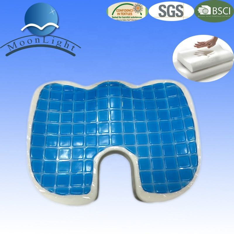 Moonlight High Quality Popular Cooling Gel Memory Foam Coccyx Back Support Seat Cushion