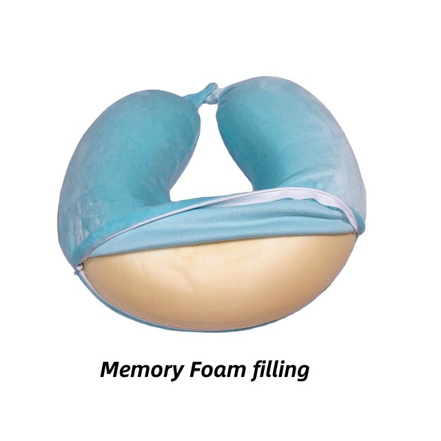 Moonlight Memory Foam Travel Pillow Airplane Velvet Removable and Washable Cover U Shaped Office Massage Pillows Supplier