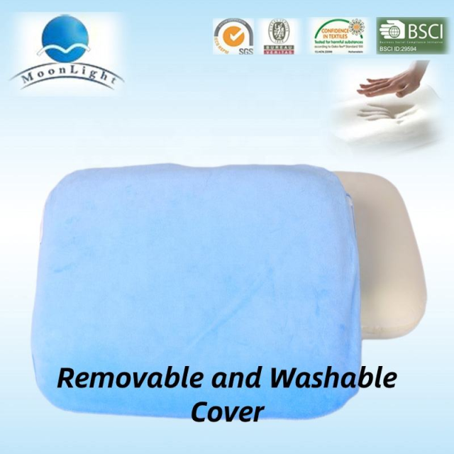 Moonlight Kids Neck Memory Foam Quilted Pillow for Bedding Ergonomic Design with Removable Cover