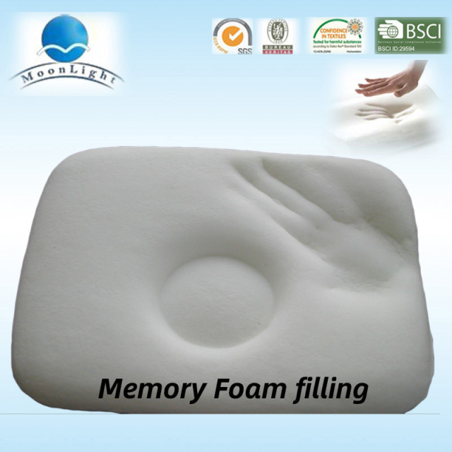 Moonlight Kids Neck Memory Foam Quilted Pillow for Bedding Ergonomic Design with Removable Cover