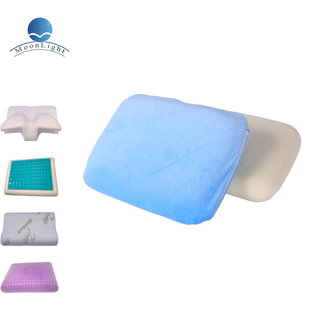 Moonlight Kids Neck Memory Foam Quilted Pillow for Bedding Ergonomic Design with Removable Cover