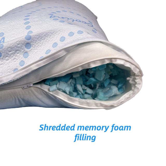 Moonlight Custom Polka Dot Cooling Shredded Memory Foam Neck Support Pillow Jacquard Removable Washable Cover for Sleeping Big Long Couple