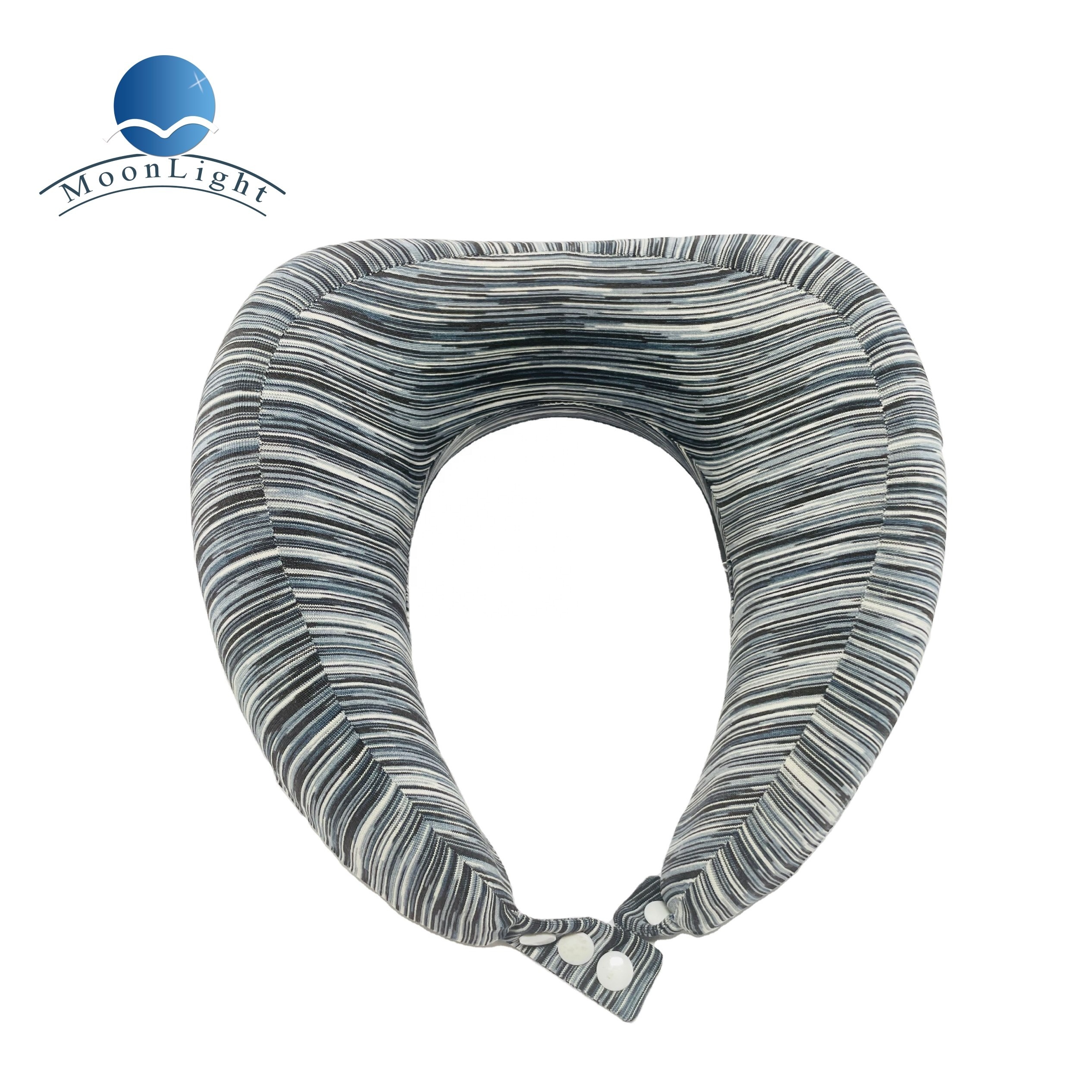 Nantong Moonlight U Shape Travel Pillow Head Neck Support Removable Cover Airplane Pillows Factory Directly