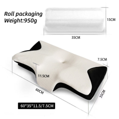 Moonlight Memory Foam Ergonomic Pillow Button Butterfly Shape Neck Support Pillow for Sleeping