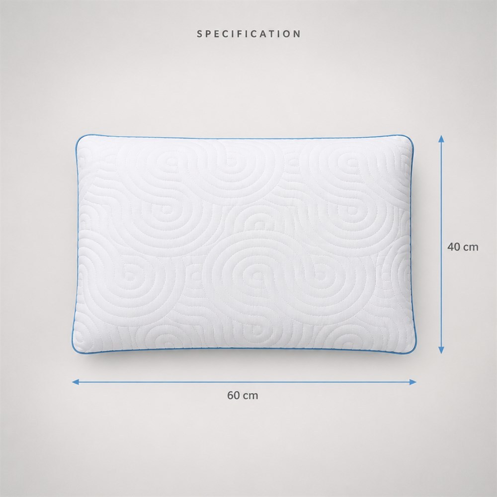 Moonlight Memory Foam Pillow Breathable Head and Neck Support Quilted Bedding with Removable Cover for Sleeping