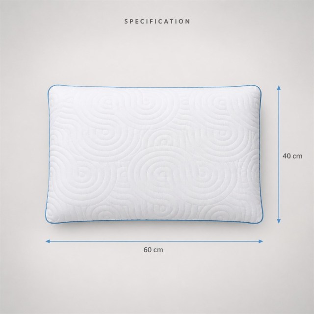 Moonlight Memory Foam Pillow Breathable Head and Neck Support Quilted Bedding with Removable Cover for Sleeping
