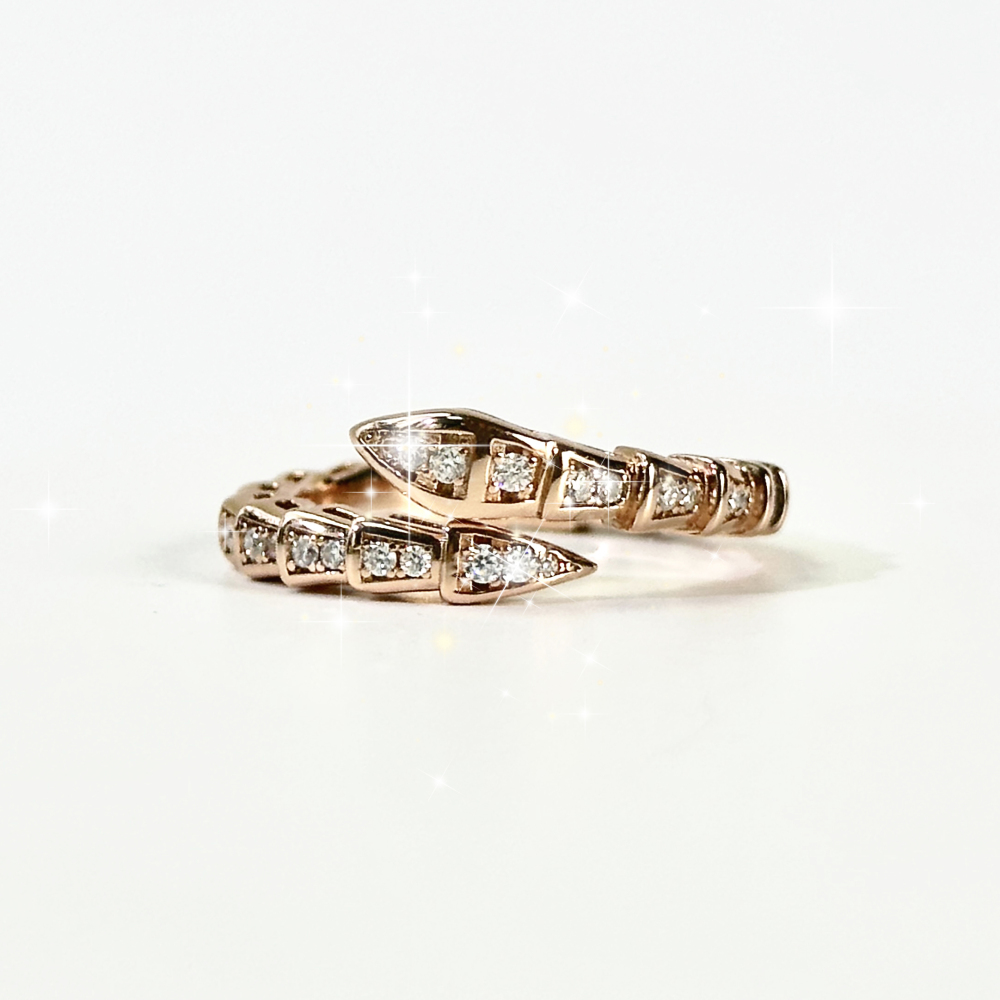 Your Jewelry - snake ring moissonite  S925  rose gold 18 K plated