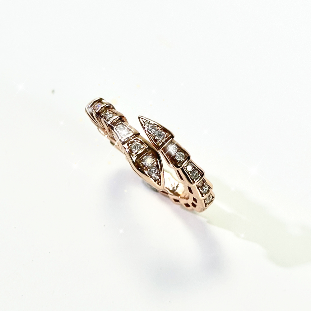 Your Jewelry - snake ring moissonite  S925  rose gold 18 K plated