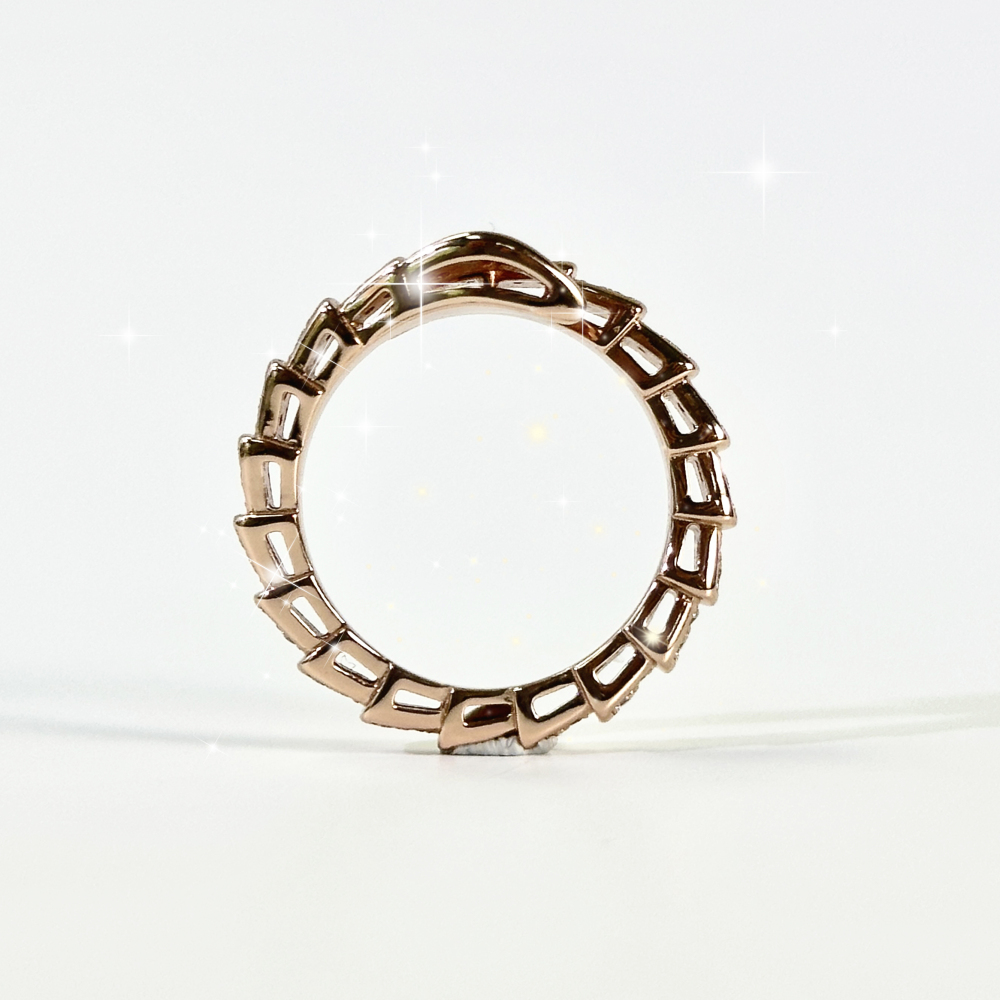 Your Jewelry - snake ring moissonite  S925  rose gold 18 K plated
