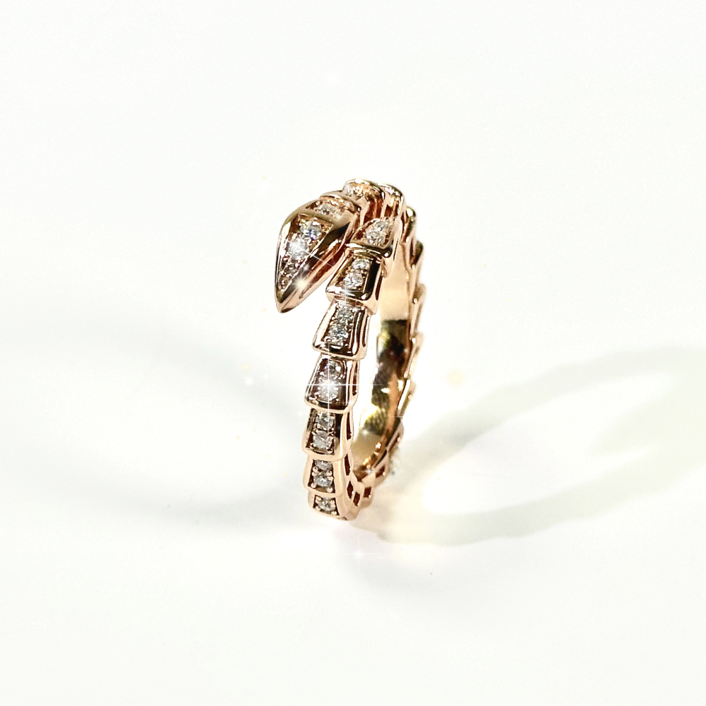 Your Jewelry - snake ring moissonite  S925  rose gold 18 K plated
