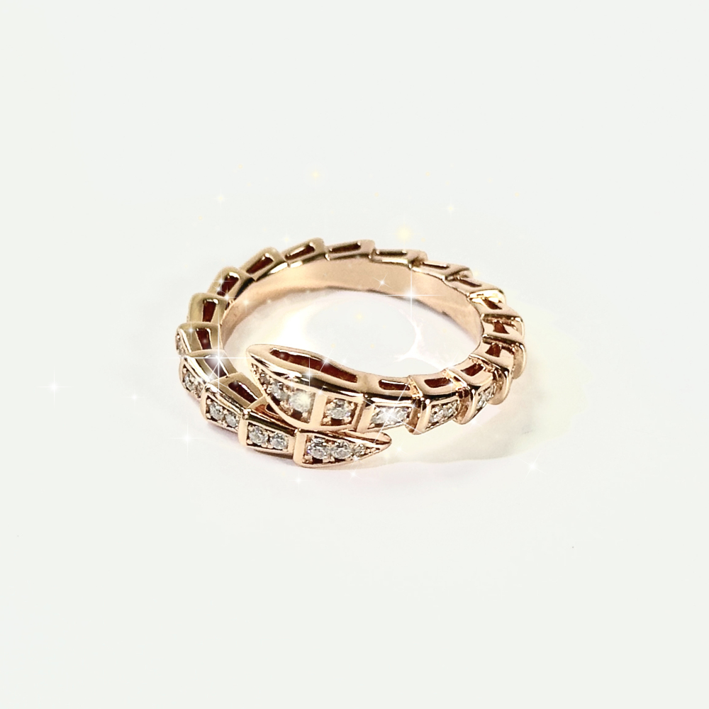 Your Jewelry - snake ring moissonite  S925  rose gold 18 K plated