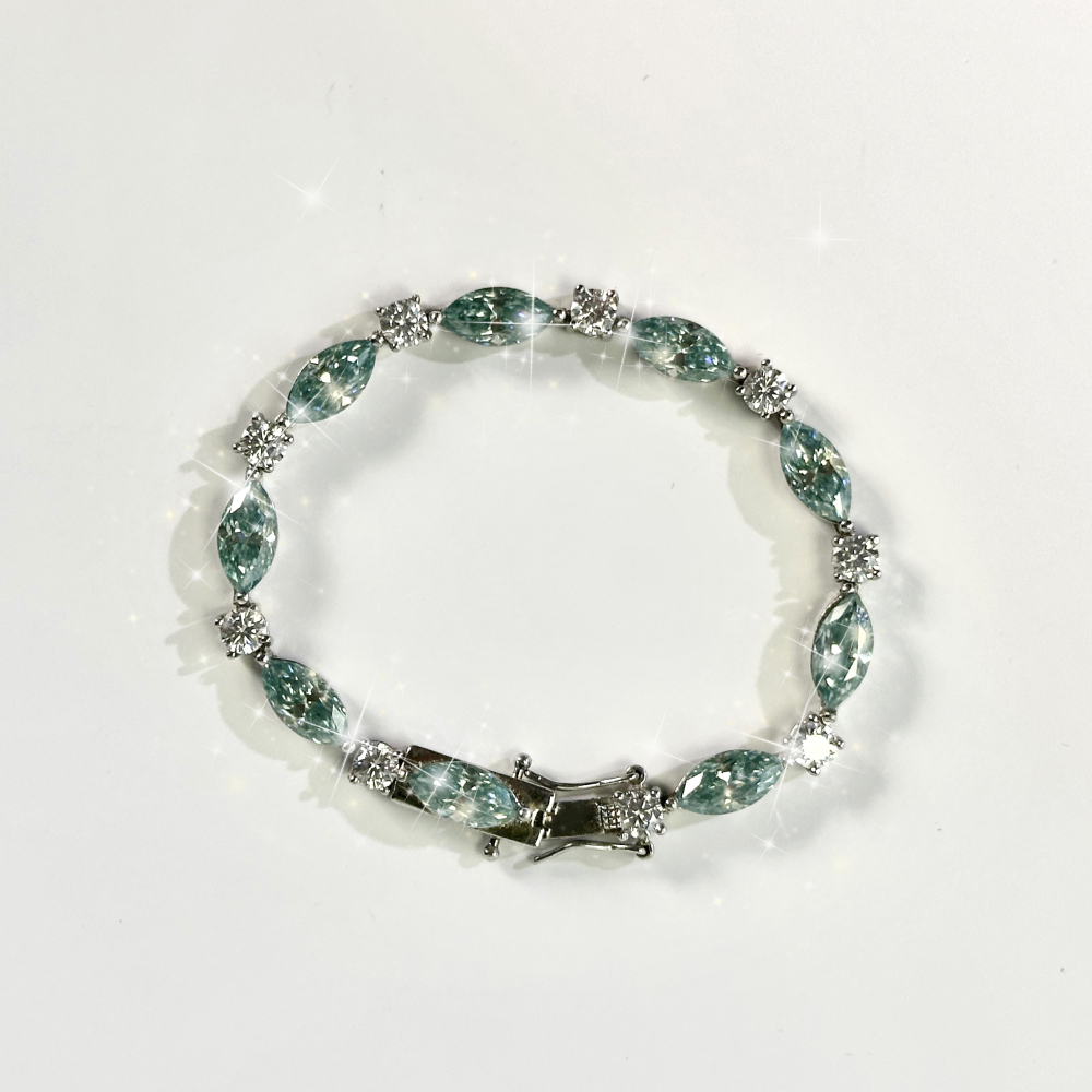 Your Jewelry - bracelet green marquise moissonites