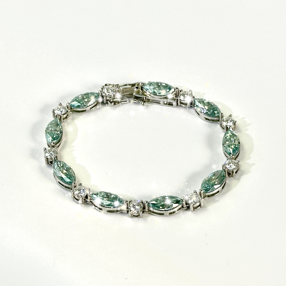Your Jewelry - bracelet green marquise moissonites