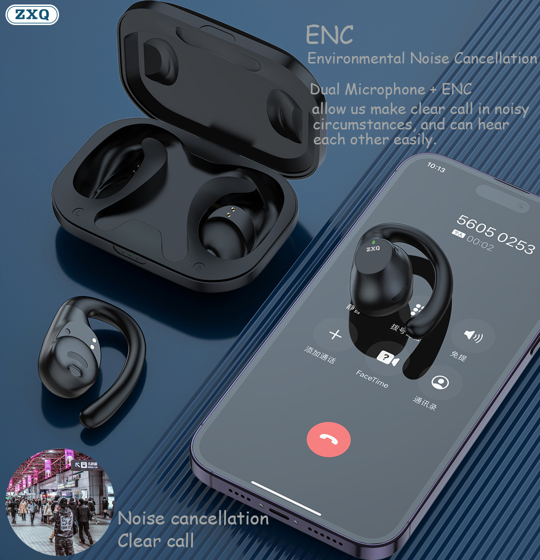 ZXQ F8 Wireless Stereo Earbuds with ENC Noise Reduction
