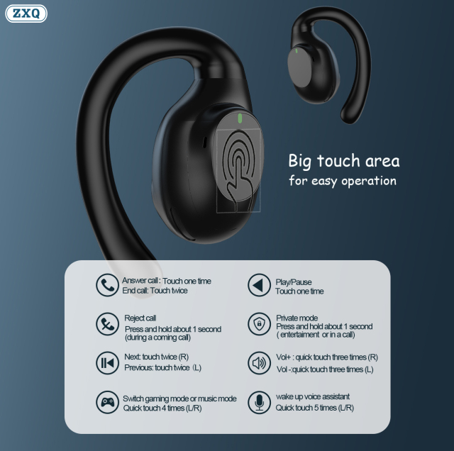 ZXQ F8 Wireless Stereo Earbuds with ENC Noise Reduction