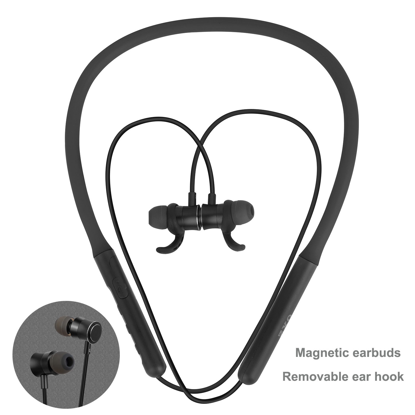 ZXQ Q1s Neckband Wireless Earphones - Black Edition