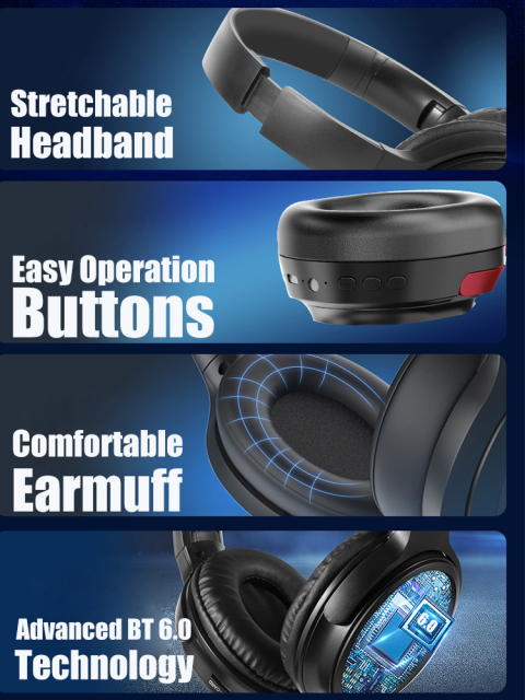 ZXQ H3 Wireless Headphones with SD Card Reader