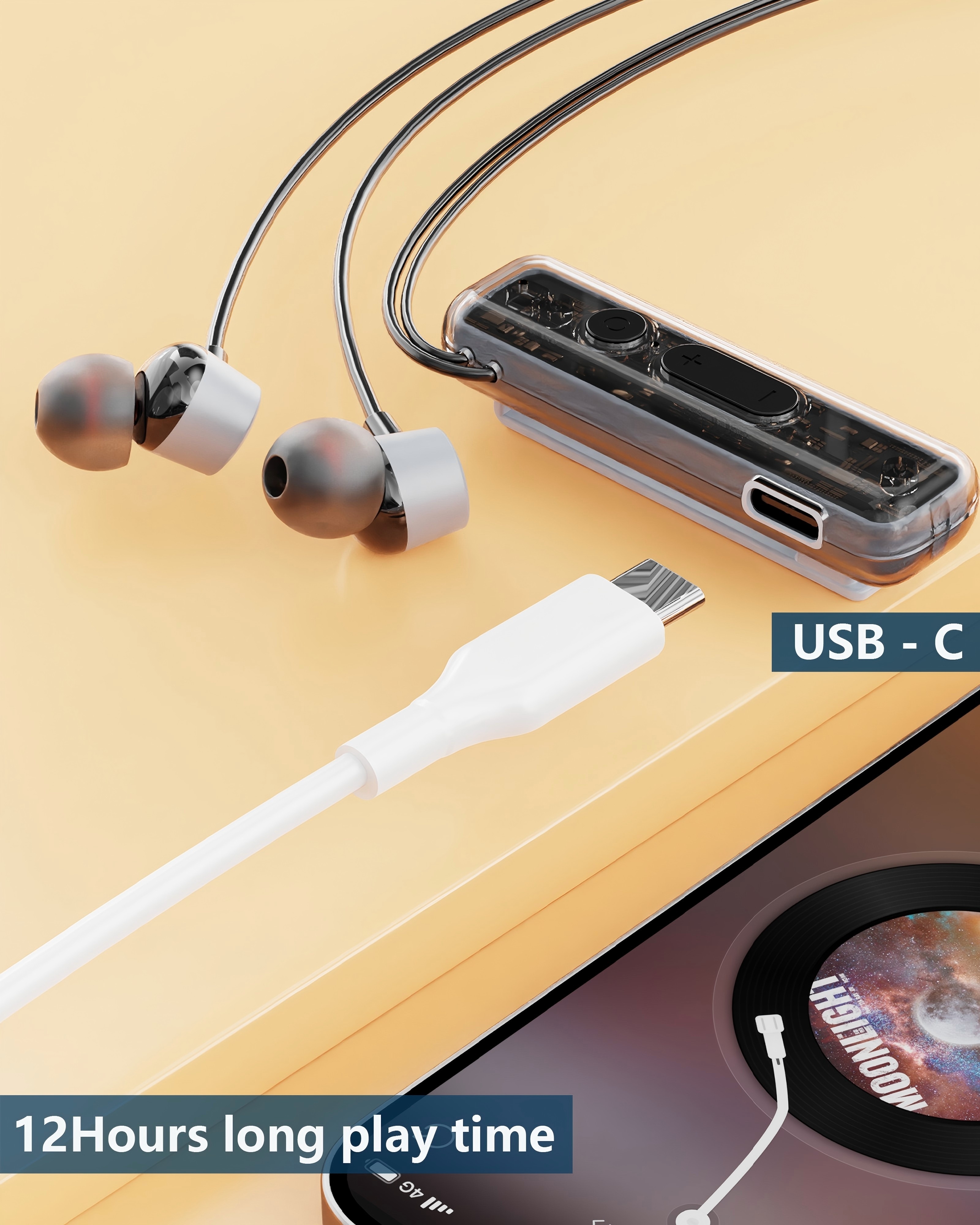 ZXQ S3 Collar Clip Style Neckband Earbuds