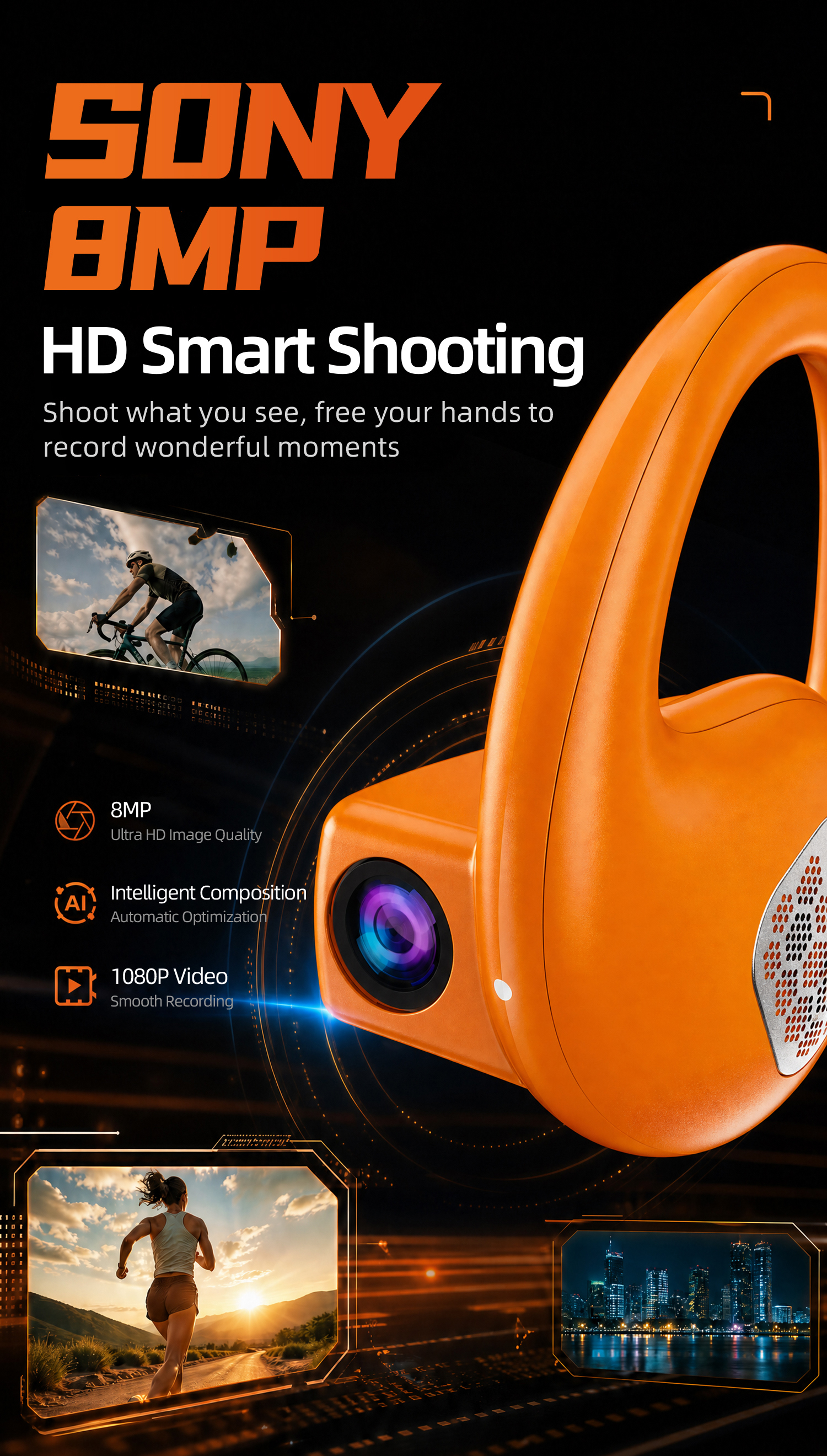 E900 Smart Bluetooth Earphone: Camera, AI, Hi‑Fi Audio