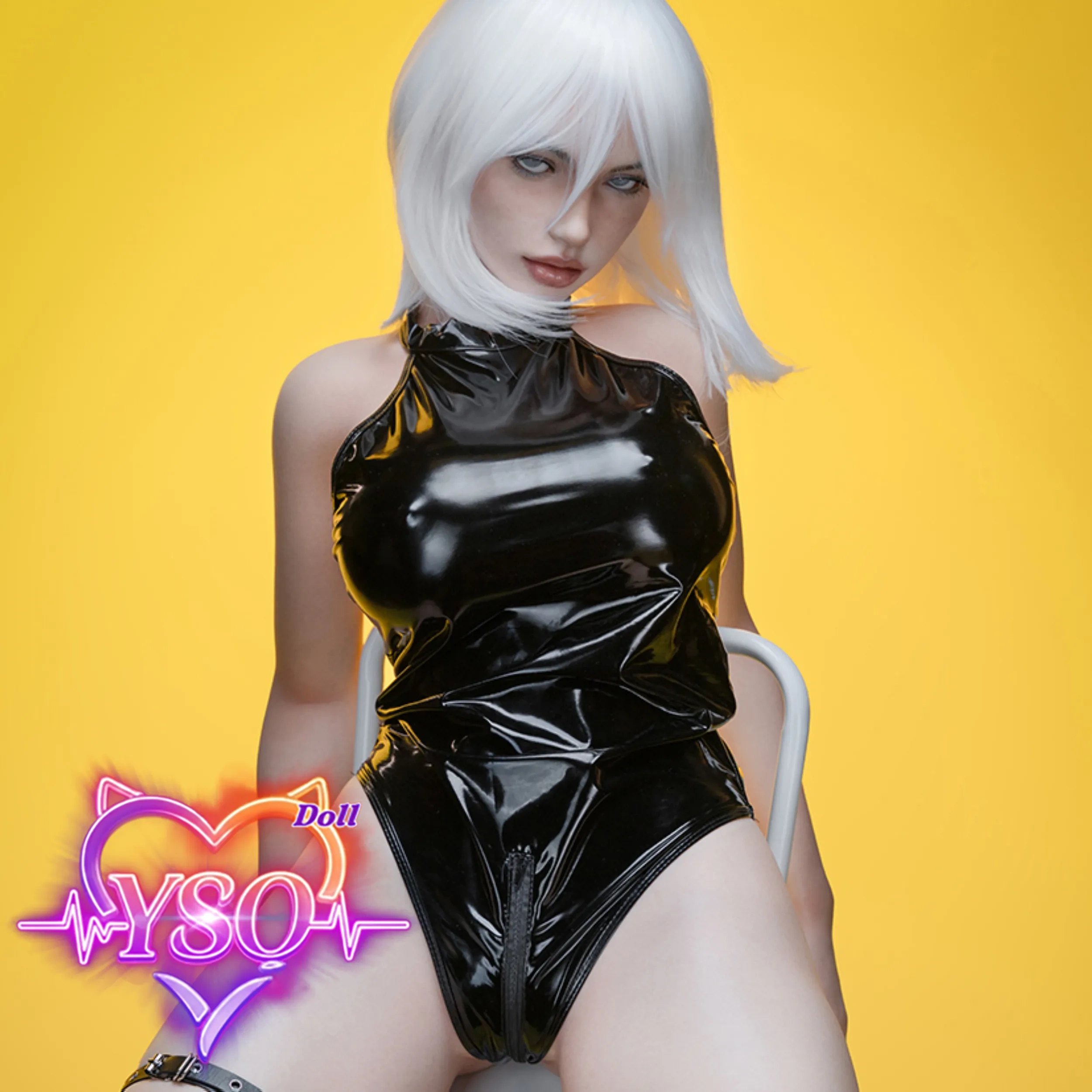 164cm Rebel Muse | Hyper-Realistic Silicone Doll in Black Leather Biker Style