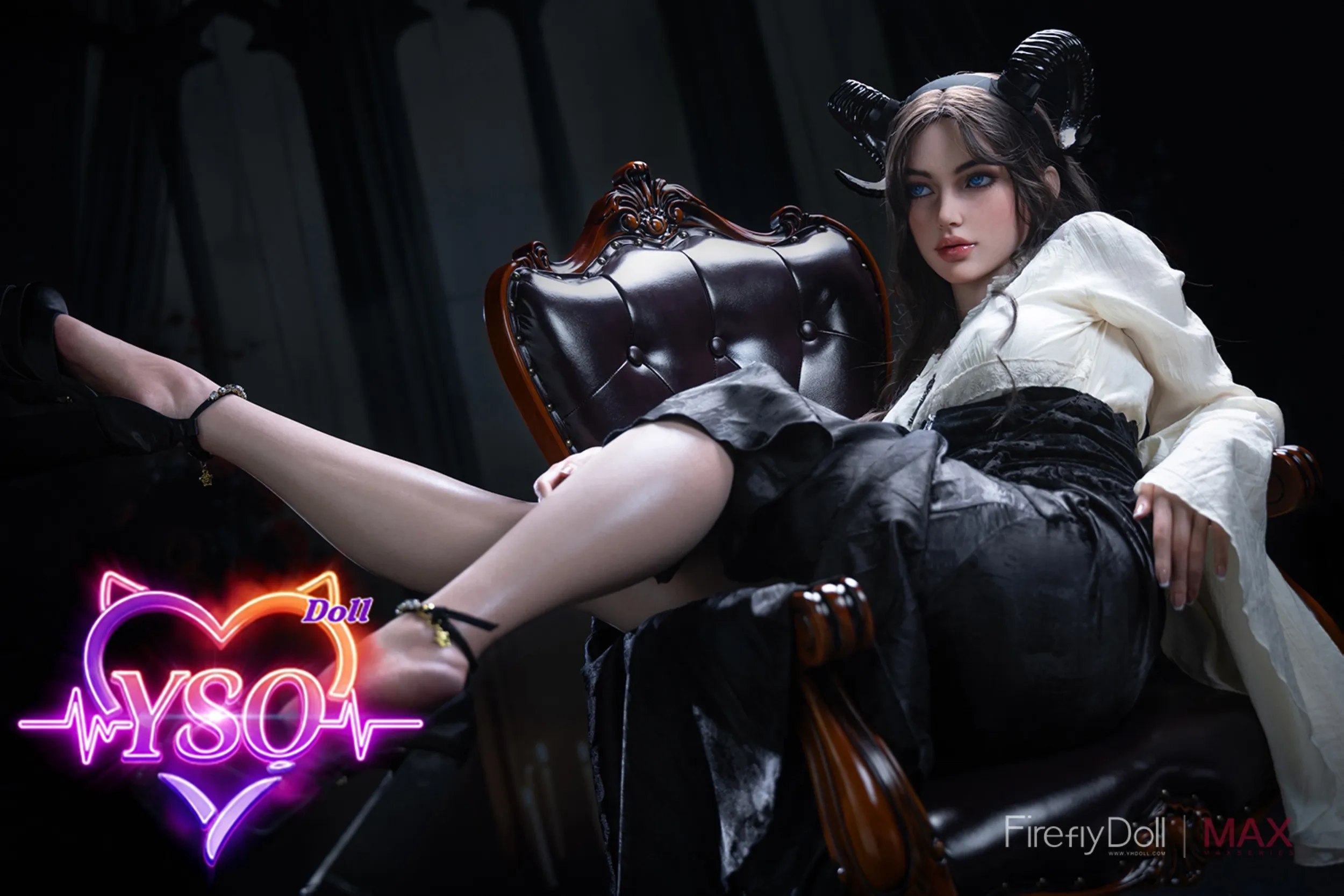 165cm Succubus Muse | Sexy Little Devil Silicone Doll in Professional Office Attire