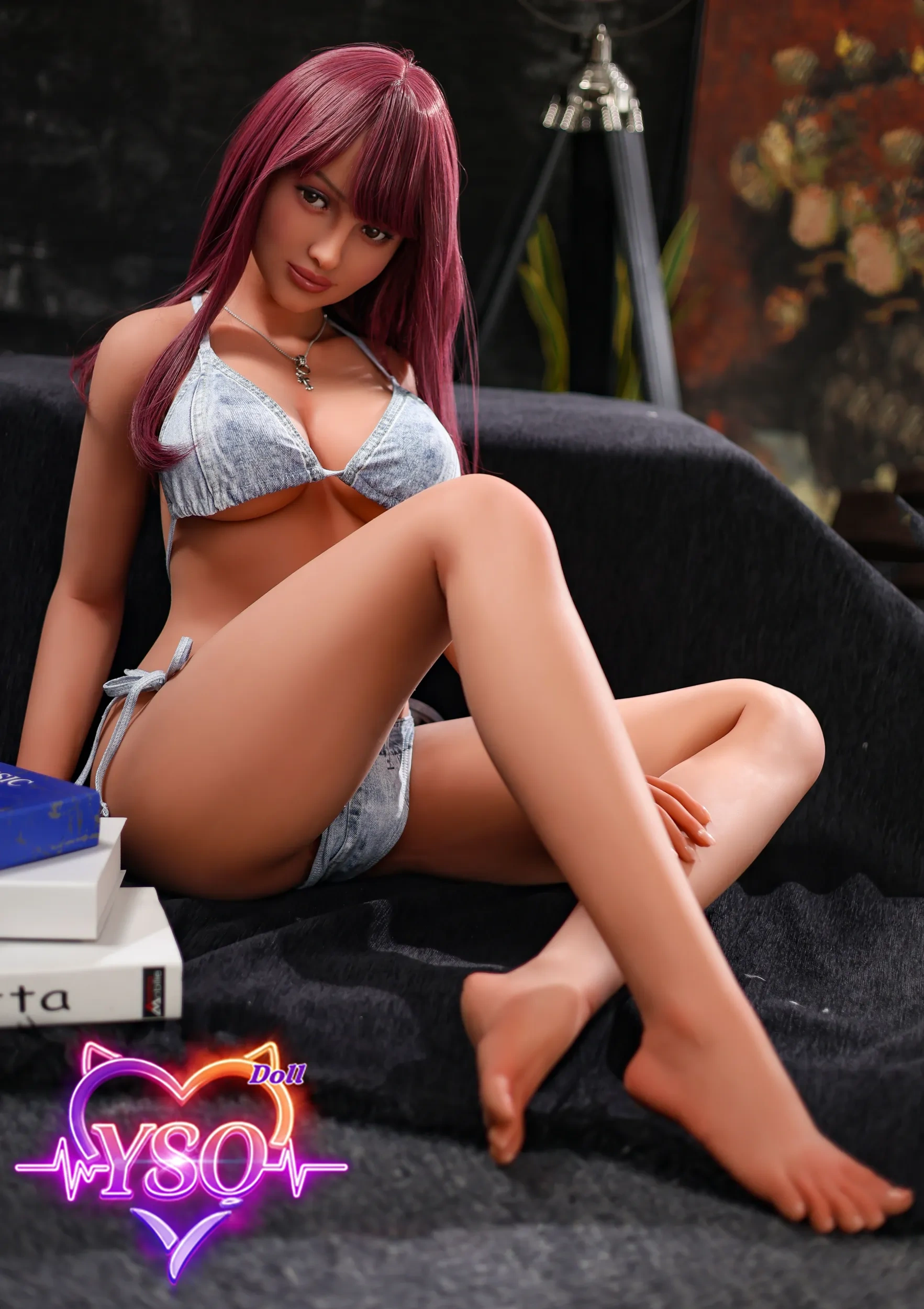 148cm Lifelike TPE Love Doll - Brunette Middle-Parted Curly Hair | Full Metal Skeleton & Realistic Soft Skin