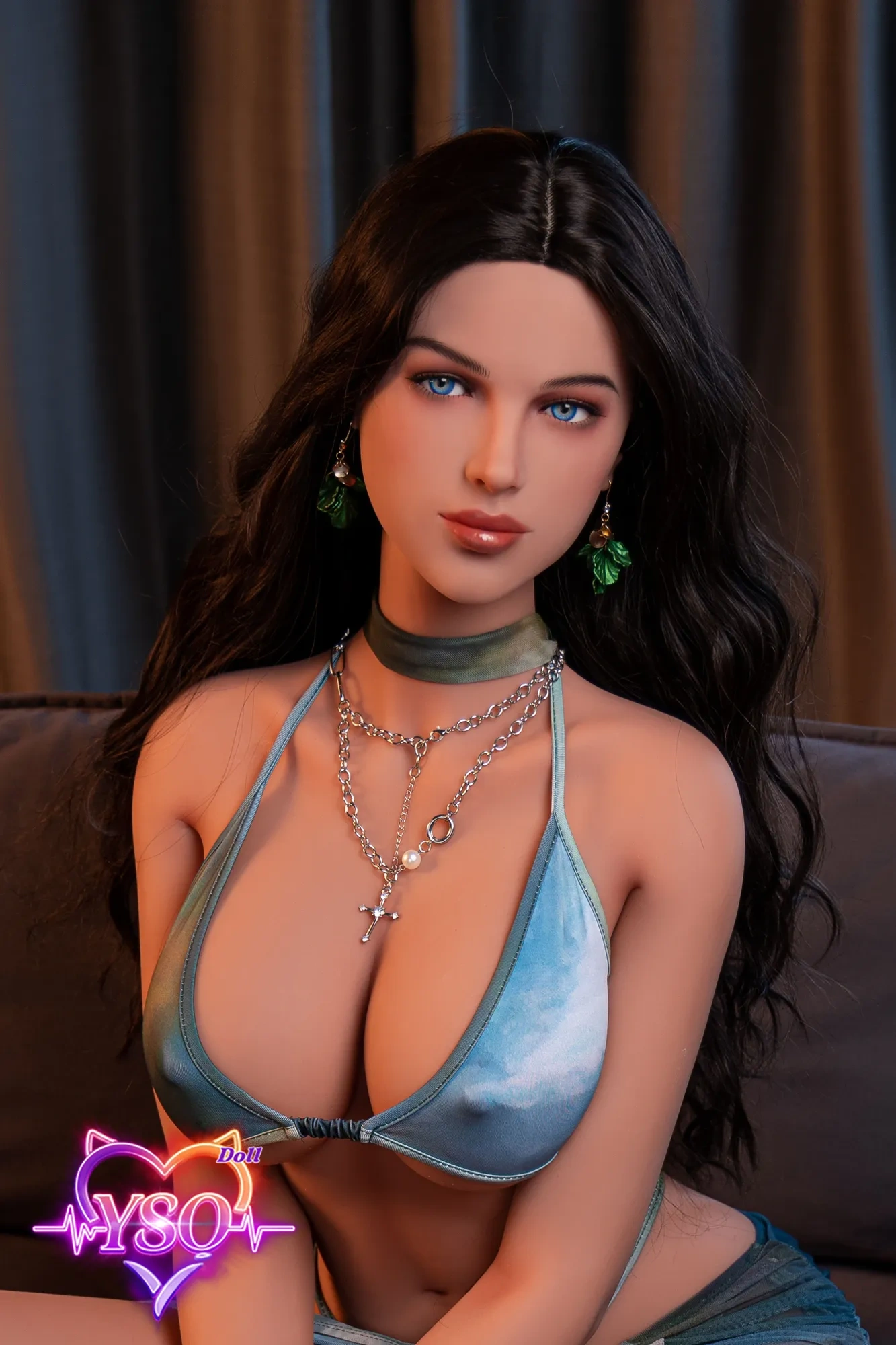 Elegant 148cm Realistic Sex Doll | Black to Granny Gray Center-Parted Curls | Seductive Curvy Body & Intelligent Companion | Fast Shipping