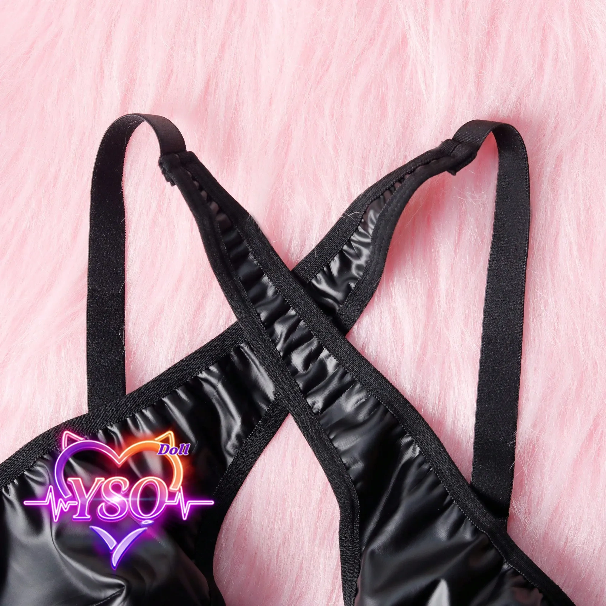 Premium Faux Leather Lace-Up Outfit for Adult Dolls – 2-Piece Sexy Halter Top & Mini Skirt Set | Custom Fit for 140cm-170cm TPE & Silicone Dolls