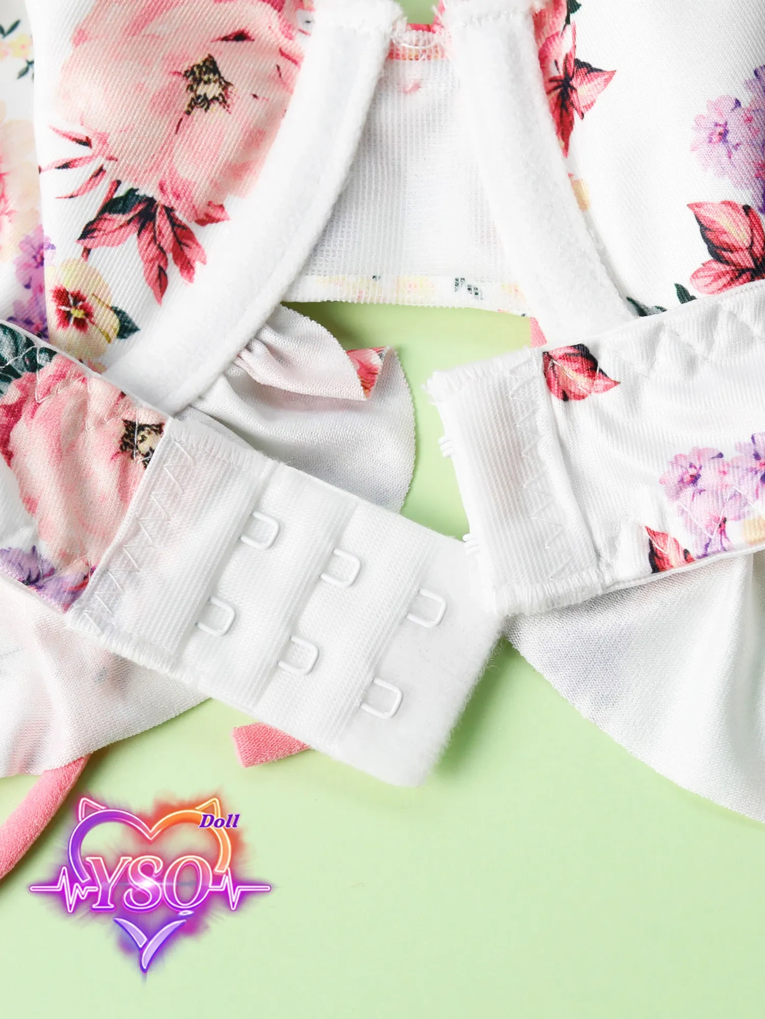 Floral Ruffle Lingerie Set for Adult Dolls – Sweet Pink Bow & Lace Bra and Panty Set | Custom Fit for 140cm-170cm TPE & Silicone Dolls