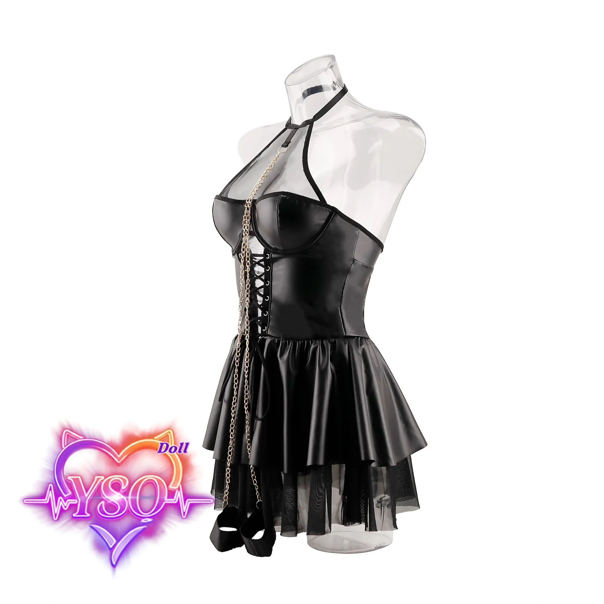 Premium Faux Leather Outfit for Adult Dolls – 2-Piece Sexy Crop Top & Mini Skirt Set | Custom Fit for 140cm-170cm TPE & Silicone Dolls