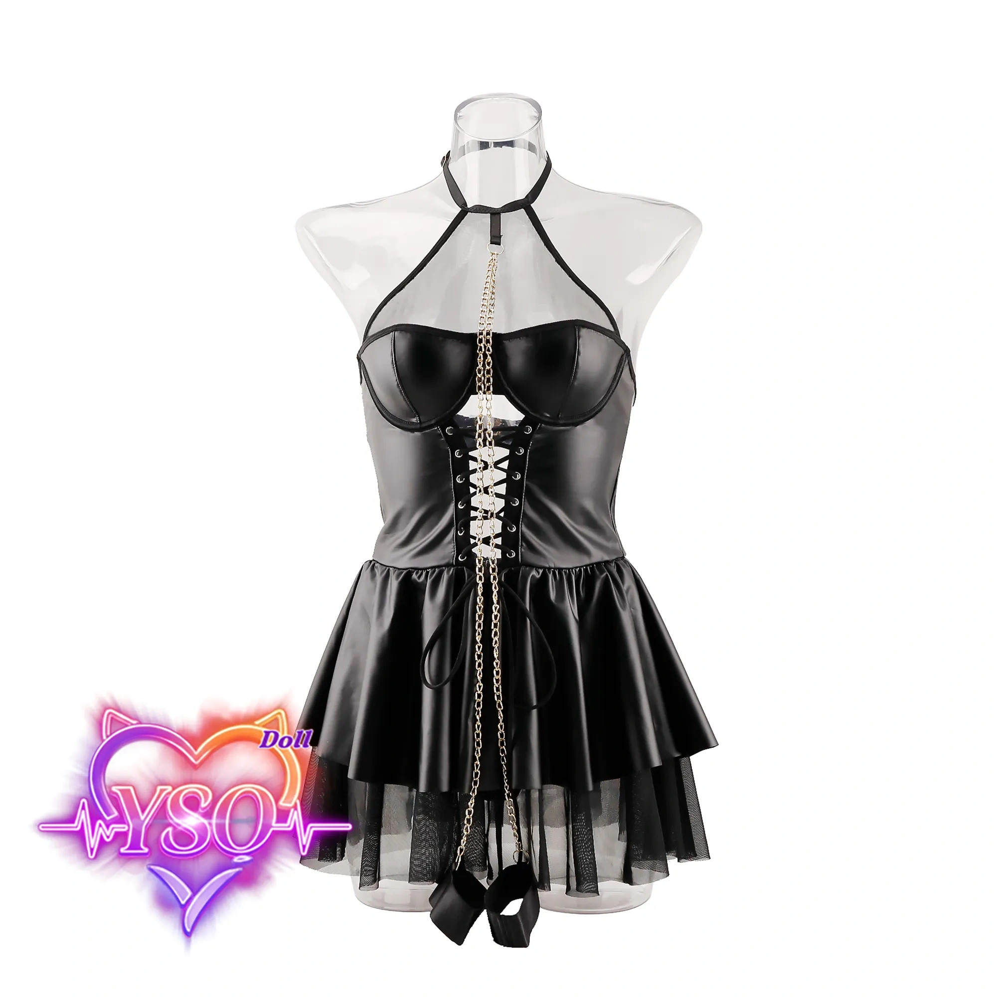 Premium Faux Leather Outfit for Adult Dolls – 2-Piece Sexy Crop Top & Mini Skirt Set | Custom Fit for 140cm-170cm TPE & Silicone Dolls