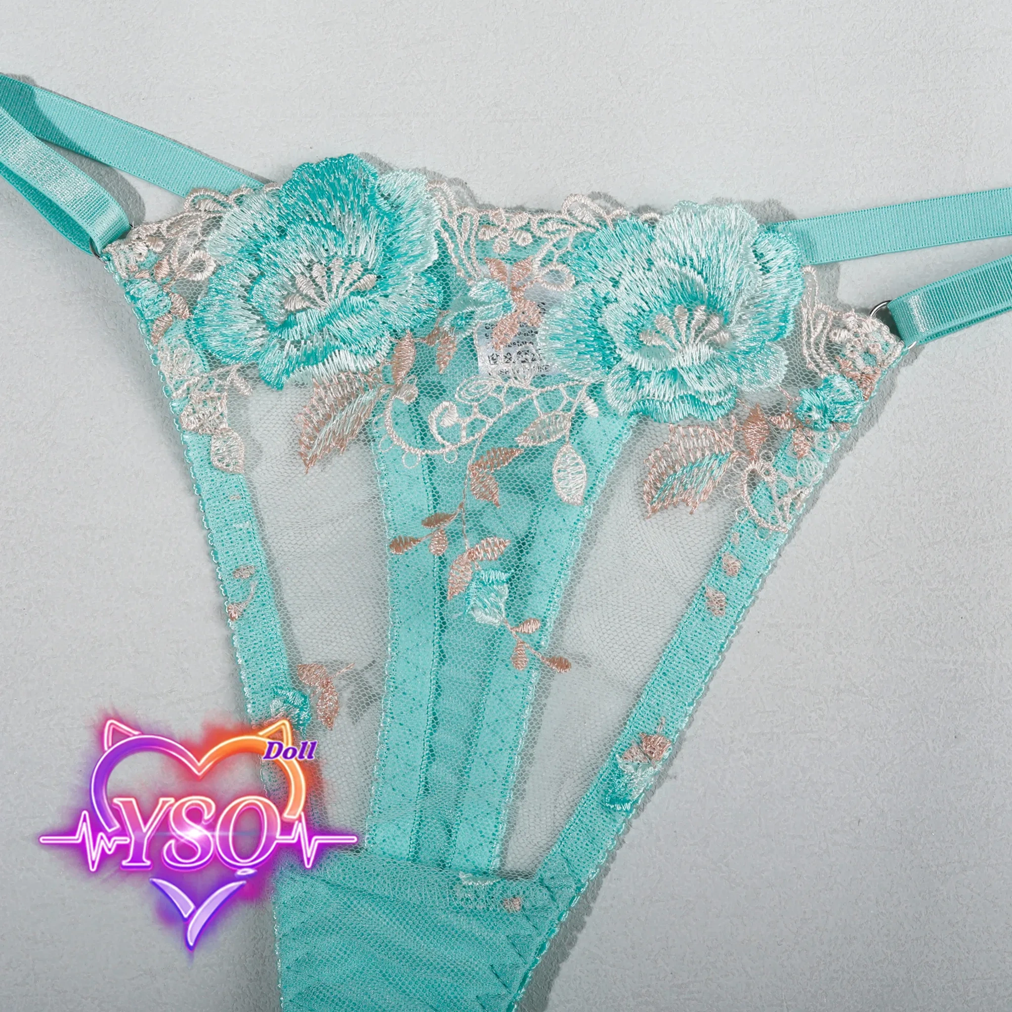 Exquisite Embroidered Lace Lingerie for Adult Dolls – Luxury Sheer Chemise & Garter Set | Photography-Ready Wear for Life-Size Dolls