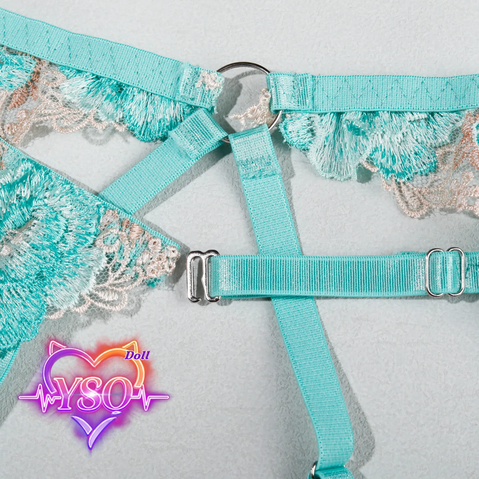 Exquisite Embroidered Lace Lingerie for Adult Dolls – Luxury Sheer Chemise & Garter Set | Photography-Ready Wear for Life-Size Dolls