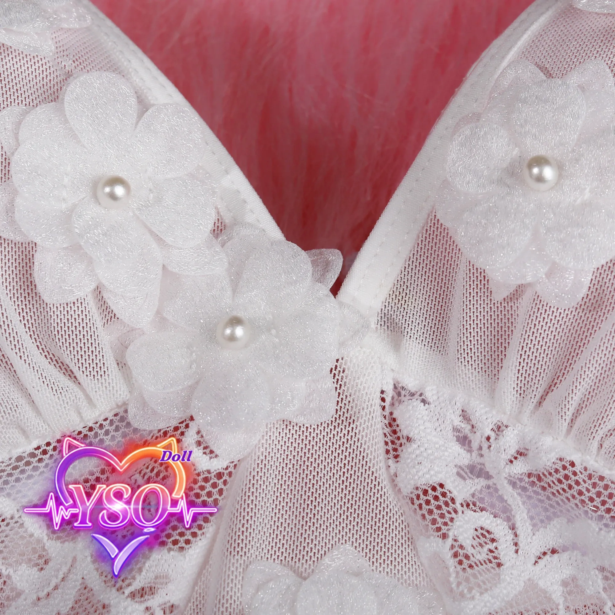 Romantic Lace-Up Corset & Mesh Nightdress for Adult Dolls – White Floral & Pink Princess Styles | Life-Size Doll Accessories